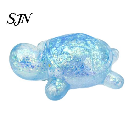 Soft TPR Stress Ball Glitter Cartoon Animal Sensory Fidget Toy for Adults Kids Cute Pig Duck Touch Turtle Squeeze Relief Easter Basket Stuffer Holiday