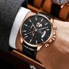 DIZIZID Analog Quartz 3 ATM Water Genuine Leather Date Luminous Textured Simple and Stylish Business Gift for Job Hunting Men's Watch, Chronograph,