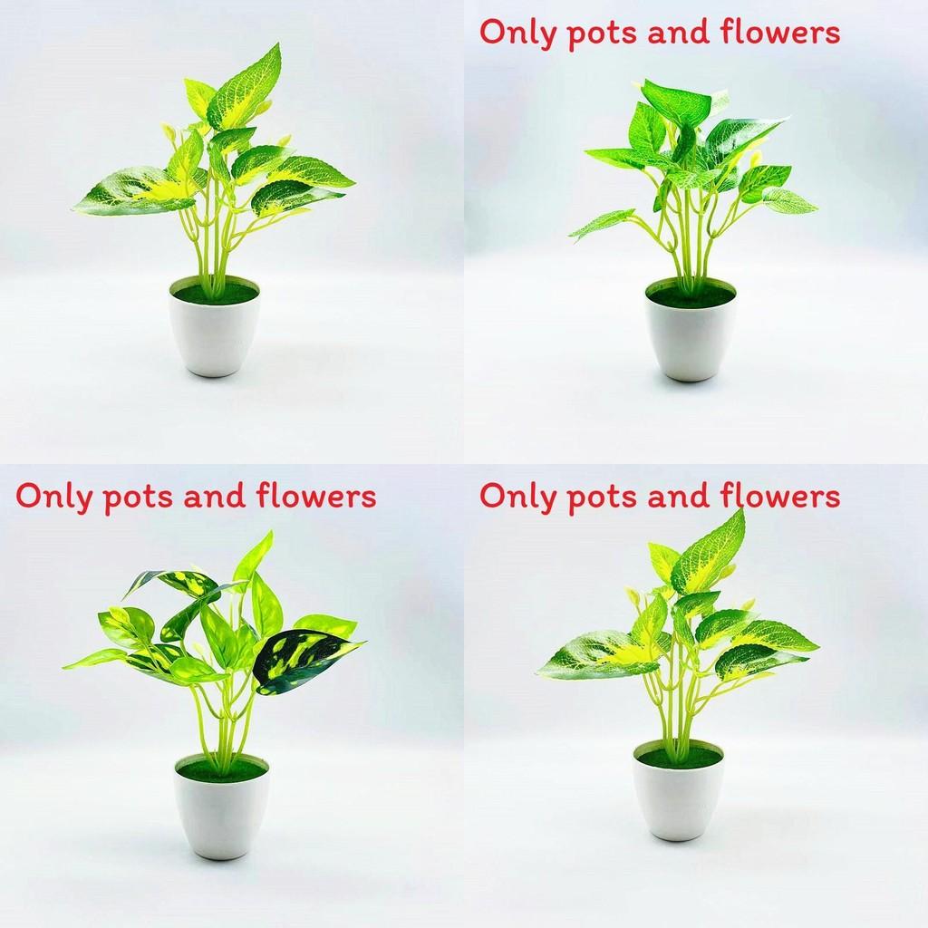 Artificial Green Plant Pot With Fabric Leaves For Home Decor And Office Display