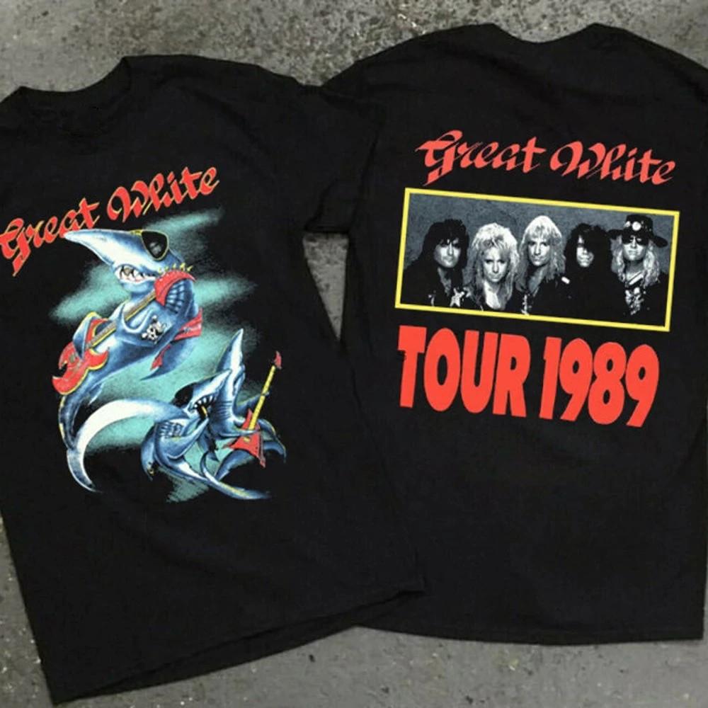

Vintage 1989 Great White Band Tour Shirt Classic 2 SIDES Black S-5XL Unisex T-Shirt XXL