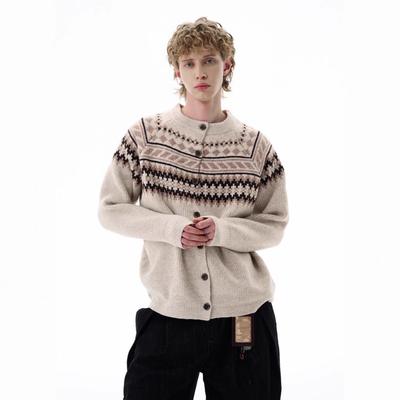 Unisex Vysoce kvalitní pletený kardigan: Módní podzimní/zimní svetr na knoflíky