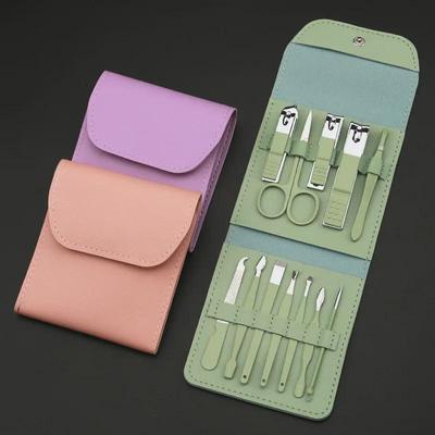 Tragbarer Nagelknipser aus Edelstahl Maniküre-Set mit Lederetui