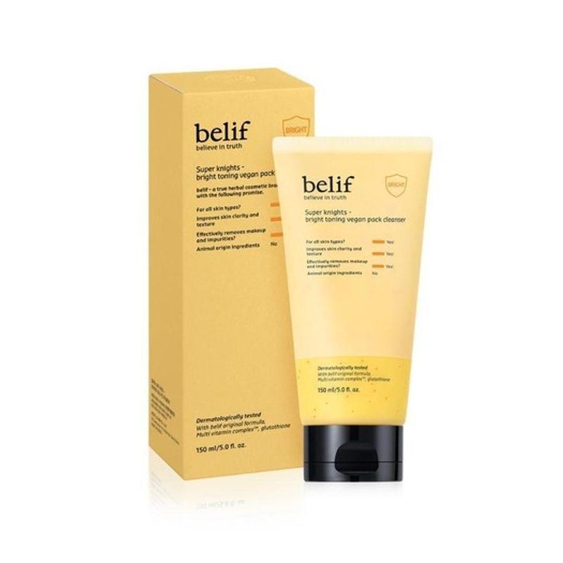 belif Super Knights - Bright Toning Vegan Pack Cleanser 150ml