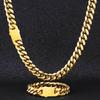 12MM 18k Gold Plated Stainless Steel Cuban Link Chain Necklace