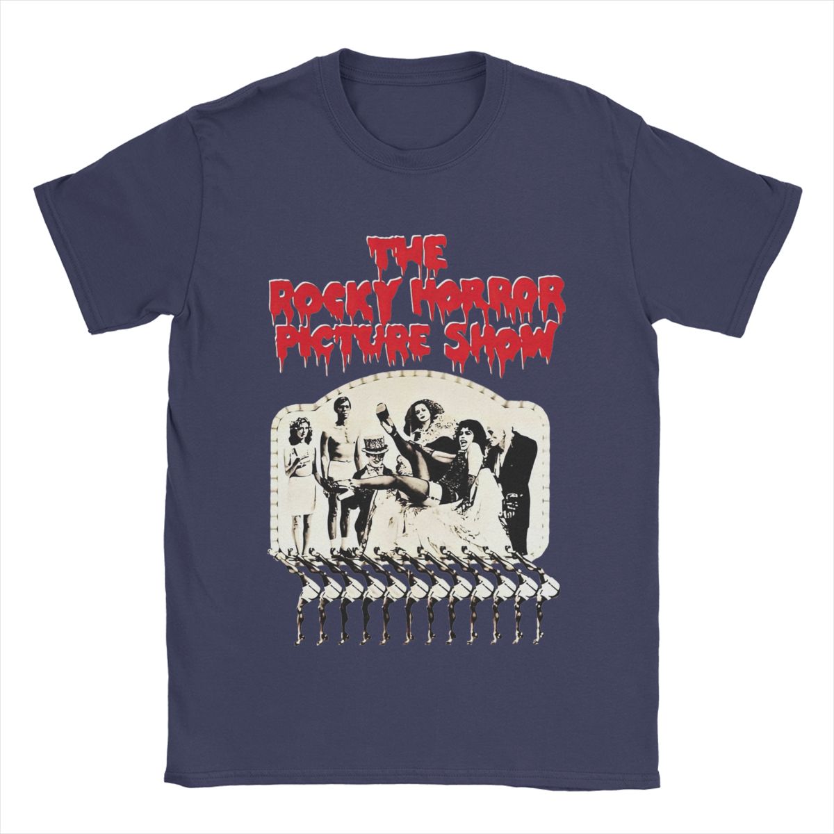 The best product for you Cool The Rockys Horror Picture Show T-shirt Mannen O-hals 100% Katoen T-shirts Korte Mouw Tees Verjaardagscadeau Tops XL marineblauwe kleur
