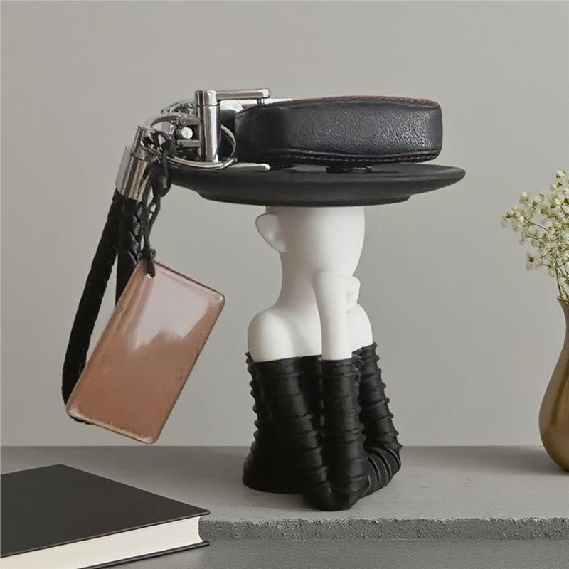 Good-Modern Minimalist Humanoid Key Storage Ornaments, Porch Desktop Decorative Tray, High-End Home Accessories.