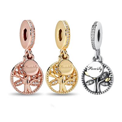Copperbeads Sparkling Family Tree Charm Diy Bracelet Women'S Fine Jewelry Making Exquisite Sweet Simple Gift