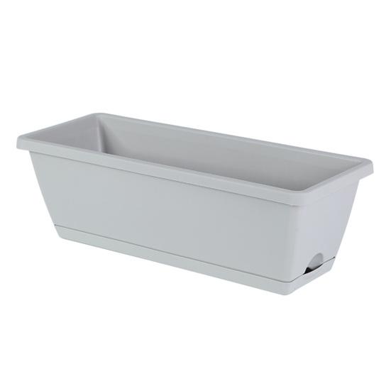 Rectangular Planter Large Pot Plant Holes Long with Drainage Planter Box M светло-серый