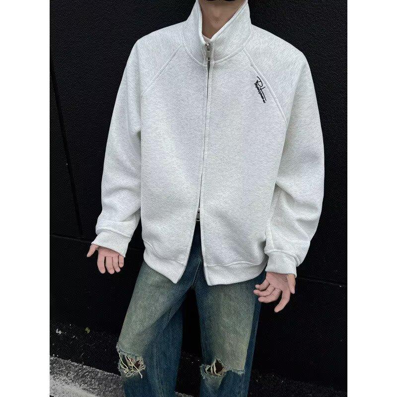 Men s American Retro Embroidered Hooded Sweatshirt - Trendy, Loose, Heavyweight Pullover Jacket M