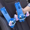 Cartoon Cute Stitch Seat Belt Protective Cover Anime Lilo & Stitch Soft Plush Car Shoulder Belt Car Inside Decoration