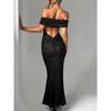 Sexy Women's New Hip-wrapped Floral Lace Slim-fit Backless Temperament Dress