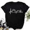 COTTON  100% I Love My Dog I Love My Dog Short Sleeve T-shirt Women Slim Design Round Neck with Plus-size Oversized T Shirt