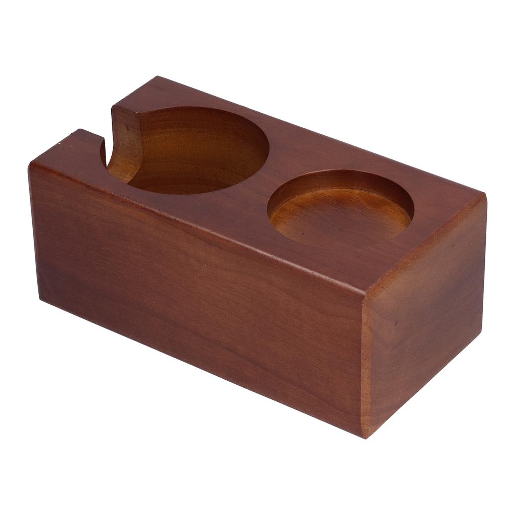 Uchwyt na tamper do kawy z 2 otworami Bukowy Podkładka Stojak na uchwyt do kawy do domu Restauracji Zewnętrzny