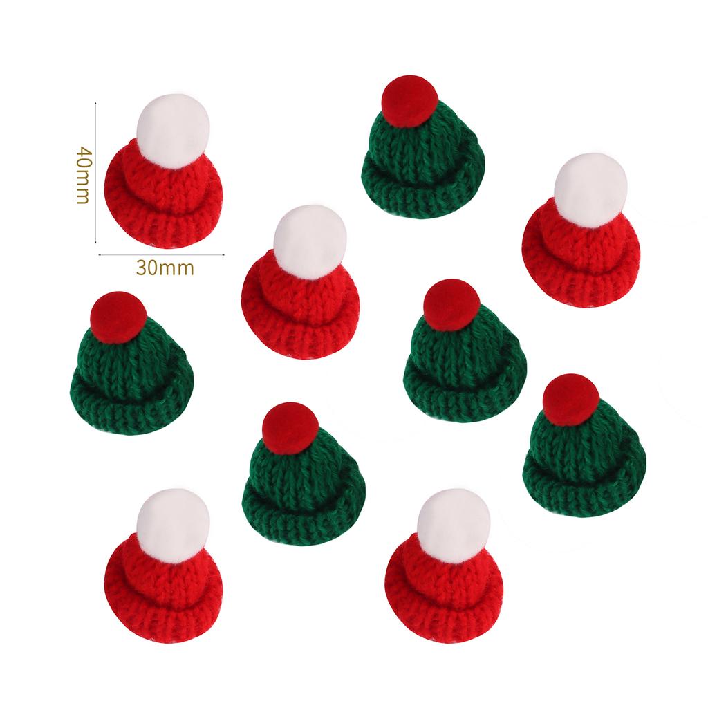 Mini Knit Hat Mini Christmas Scarf Set, Mini Santa Hats for Crafts Mini Christmas Decorations, for DIY Craft Art Snowman Doll
