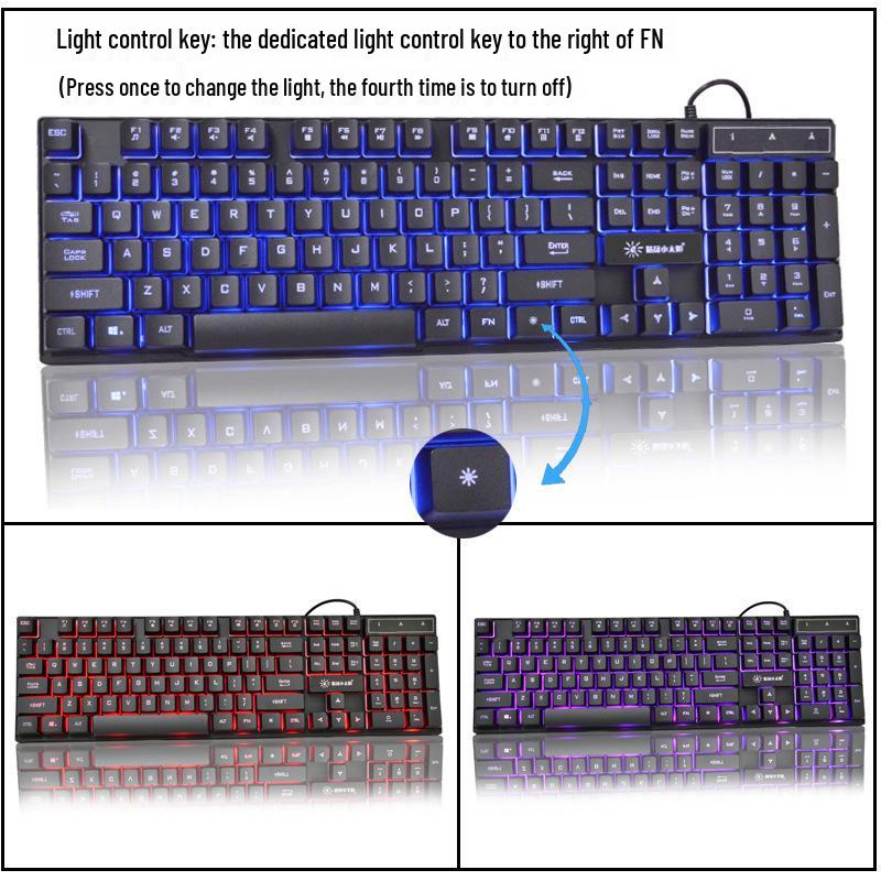 104-Key Illuminated Russian-English Mechanical Keyboard