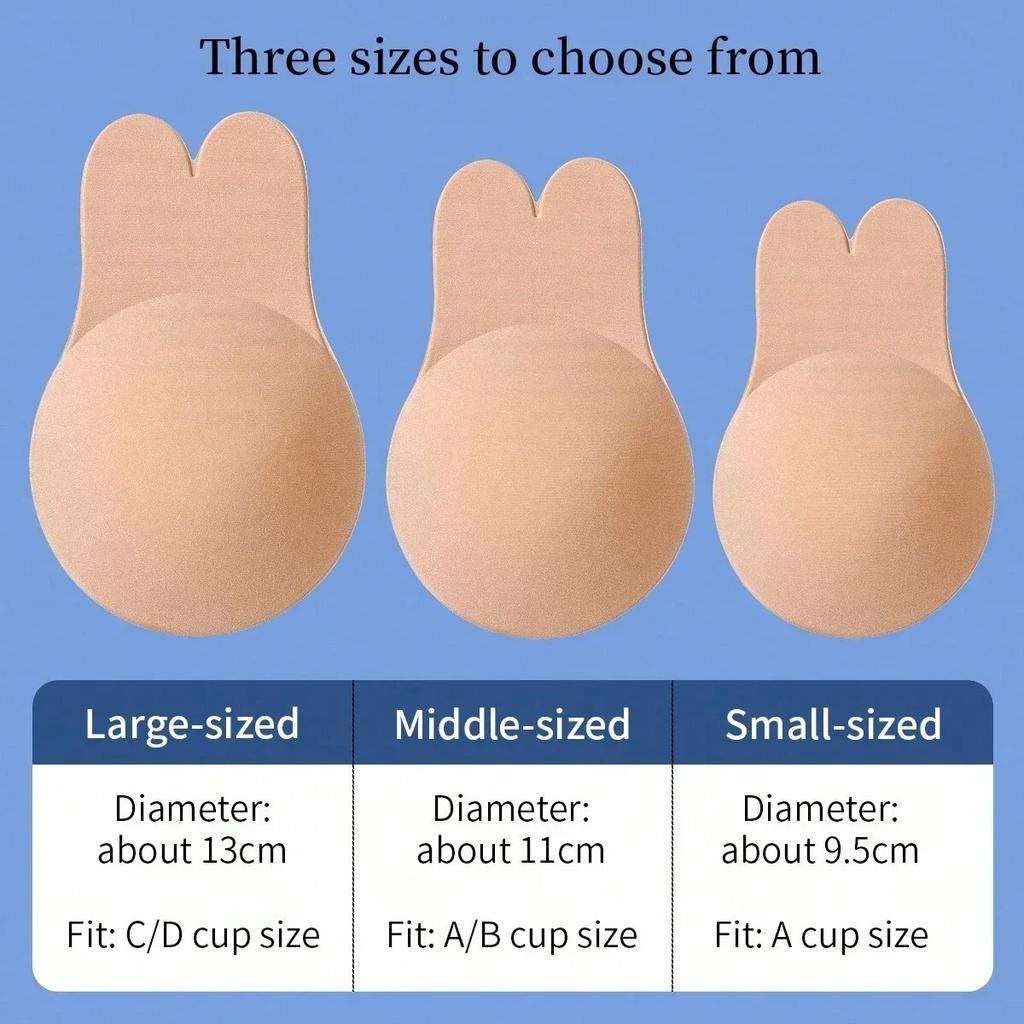 Push Up Bras Self Adhesive Silicone Strapless Invisible Bra Women's Reusable Sticky Breast Lift Tape Rabbit Nipple Cover Bra
