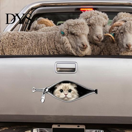 High-definition Car Decal Stickers Zipper Cat Shape Adhesive Waterproof Scratch Cover Paint Protection Sticker Durable Decals for Cars Electric