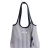 Striped Canvas Tote Bag for Women Large Capacity Shoulder Crossbody Bag Fashion Commute School Bag