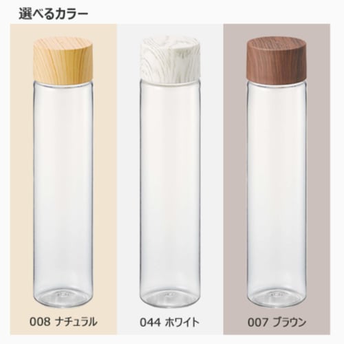 Gowell TWs My Bottle Clear Slim Long Bottle, 50 x 213mm, Stylish Wood Grain Finish, White, 340ml, TS-1612-044