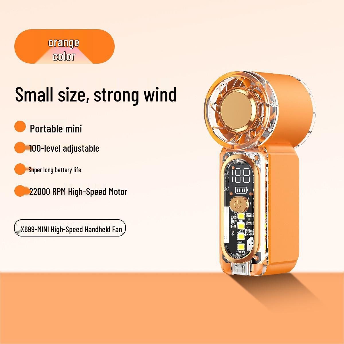 USB Rechargeable Brushless X699 Mini Handheld Fan - High Speed, Portable, Powerful Airflow Discount for Large Quantity