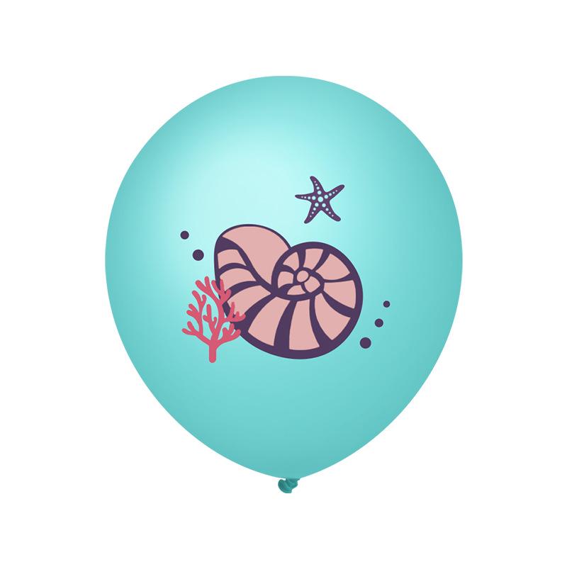 12-inch Mermaid Balloons: Cartoon-Shaped, Purple & Tiffany Blue Pearlescent Latex