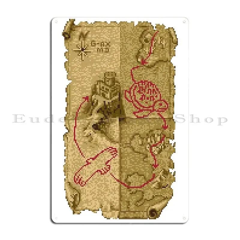 Golden Axe Map Metal Signs Cinema Party Club Bar Printed Kitchen Tin Sign Poster