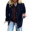 Women's Fashion Solid Color Vintage Casual Oversized Pocket Long-Sleeve  Jacket