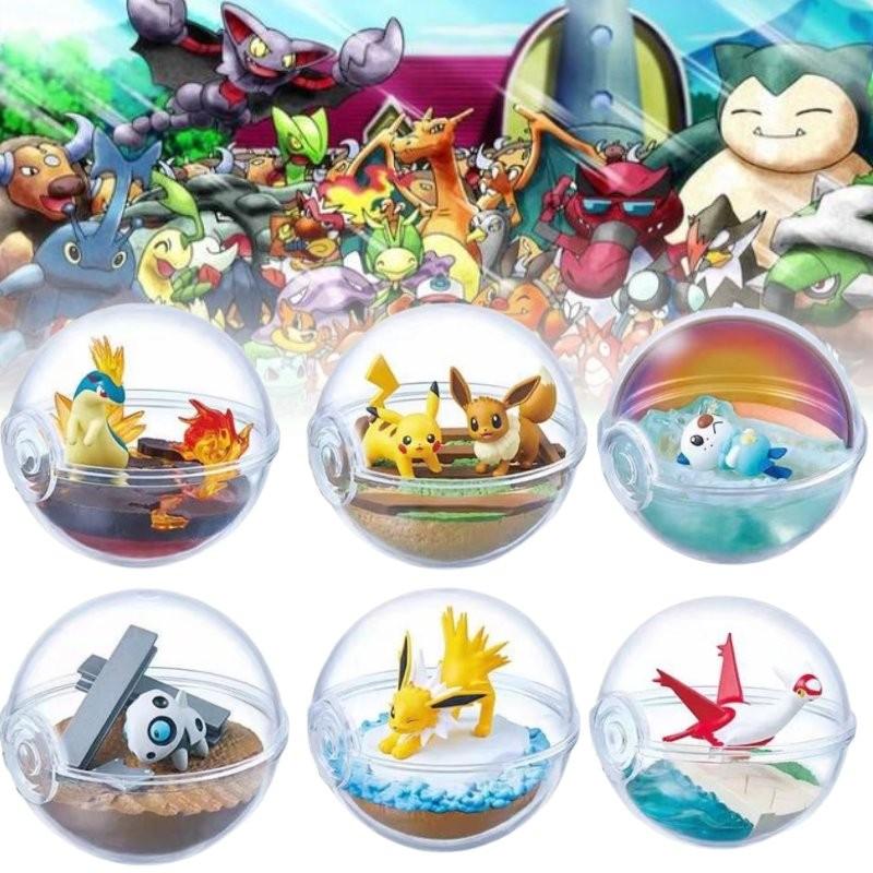 Charming Pokemon 6pcs Poke Ball Toy Doll Models For Unique Tabletop Decoration