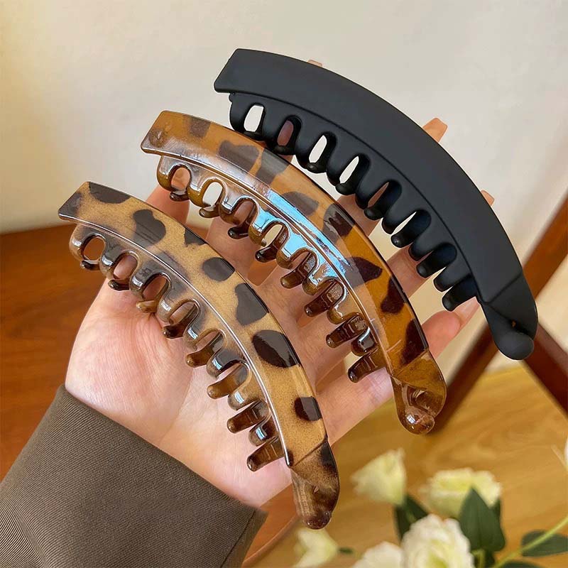 Trendige matte Haarspangen Einfarbig Bananenclip Damen Haaraccessoires Mode Pferdeschwanz Haarspangen Haarklammern Haarnadeln