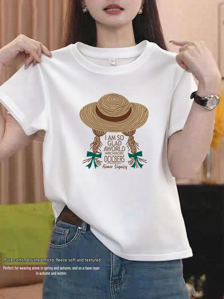 2026 Women's Korean Style Yellow Cotton Short Sleeve T-shirt - Versatile Spring/Summer Base Layer