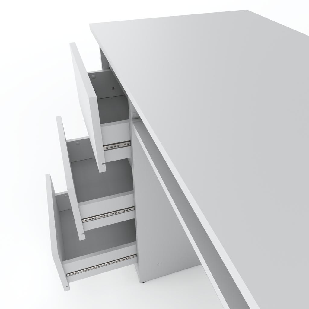 Weißer Computertisch 3 Schubladen 90 CM Schul-Gaming-Möbel