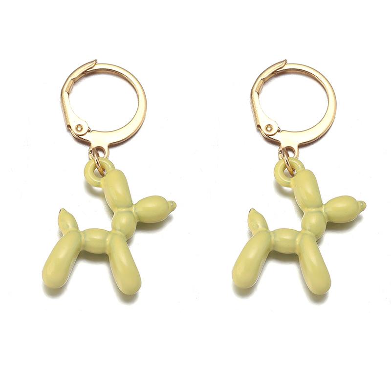 

A Pair Charm Metal Balloon Dog Dangle Pendant Earrings Set For DIY Men Women Cute Cartoon Earring Jewelry Party Gift Supplies жовтий