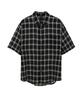 IL CORSO Wrinkle Wave Check Short Sleeve Shirt Black