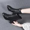Fashion Short Boots Autumn and Winter New Pointed Thick Heel First Layer Cowhide Double-breasted Side Zipper Women's Leather Boots
