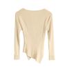 Women's V-neck Sweater Bottoming Shirt With Long Sleeves Cross-fitting Knitted Tights