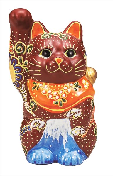 Kutani ware Iwataya No. 4 Maneki Neko (Lucky Cat) - Fuji K9-1540