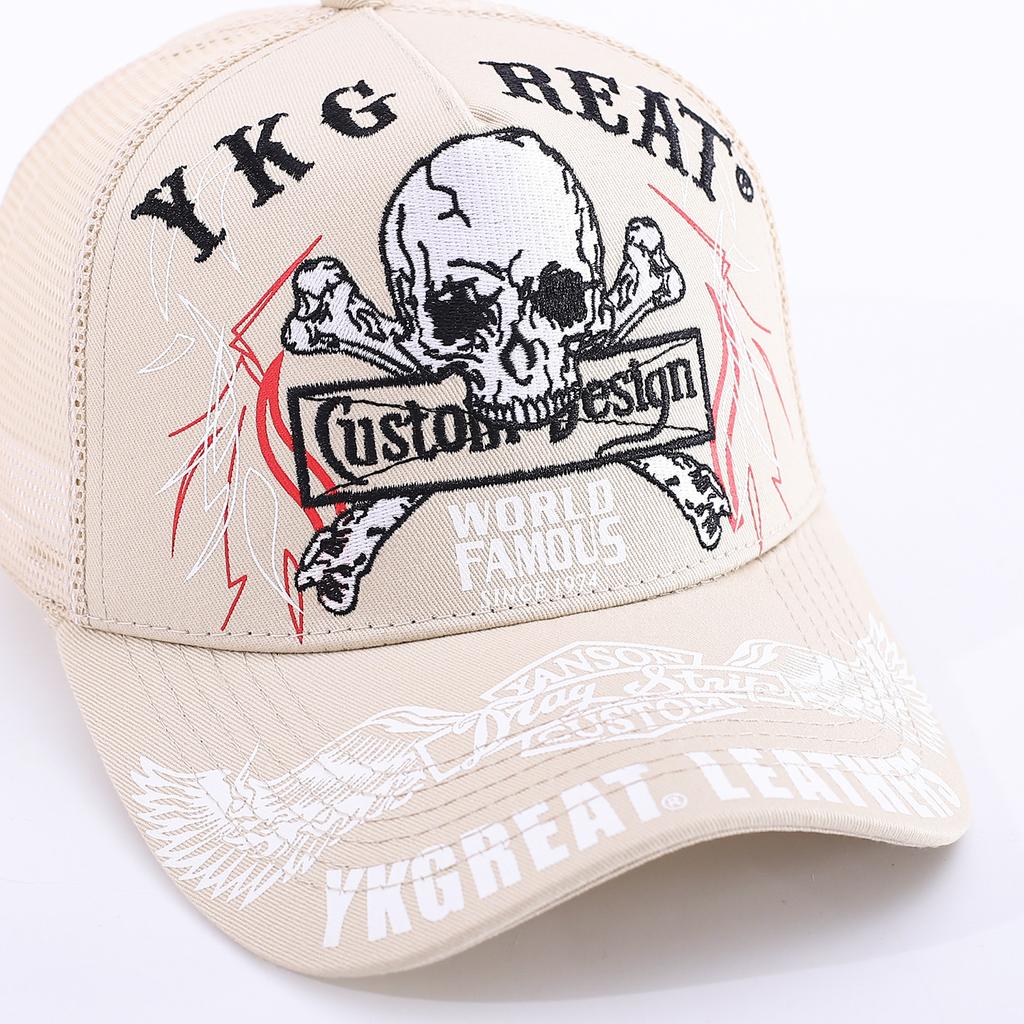 Skull Mesh Motorcycle American Locomotive Cap Truck Driver Hat Breathable Baseball Cap