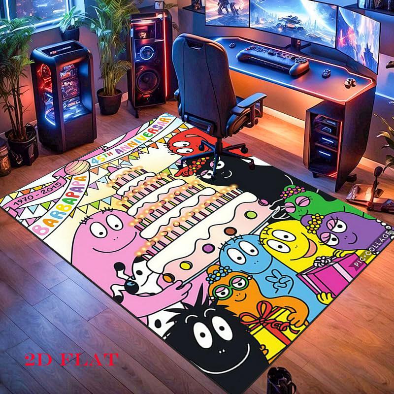 Barbapapa Fun Carpet Rug for Living Room Bedroom Home Sofa Decoration,Kids play Nonslip Floor Mat