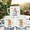 Personlized Cookie Snowman with Name Mug Hot Cocoa Chocolate Mug Drink Jiuce Cup Christmas Decor Enamel Mugs Xmas Gift for Kids