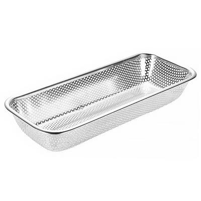 Ribmoon Stainless Steel Cutlery Storage Box (B Perforated Mesh), 1 Piece, Matte Silver, Korean Popular Tableware