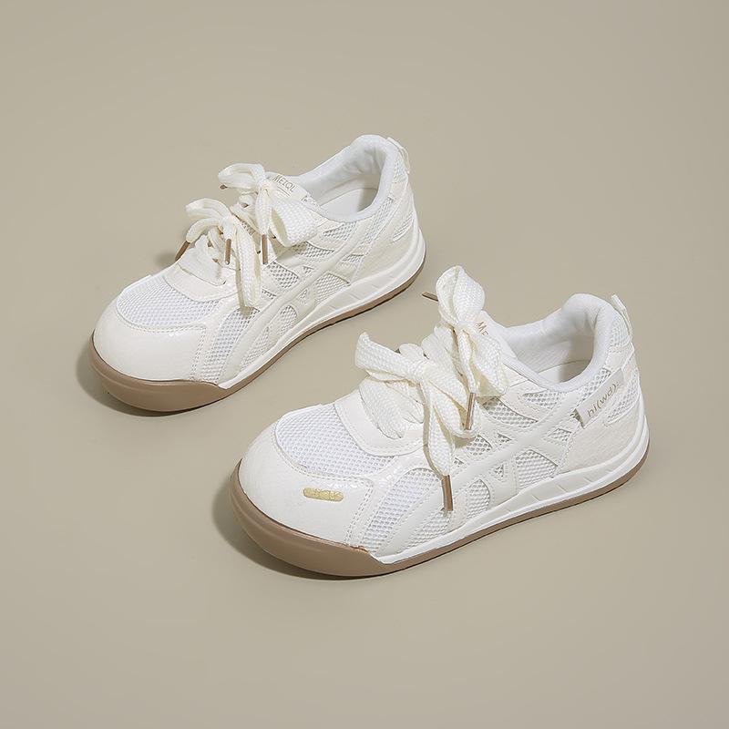 Thick-soled Mesh Breathable Forrest Gump Shoes Women's Summer 2025 New Lace-up Single Shoes Casual Height-increasing Versatile Sports Shoes