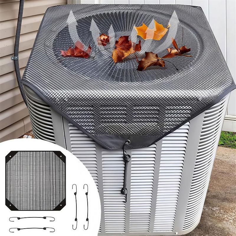 Universal Outdoor Air Conditioner Cover with Windproof Design and Ventilation Mesh Dustproof Anti Cold Wind for Most AC Units