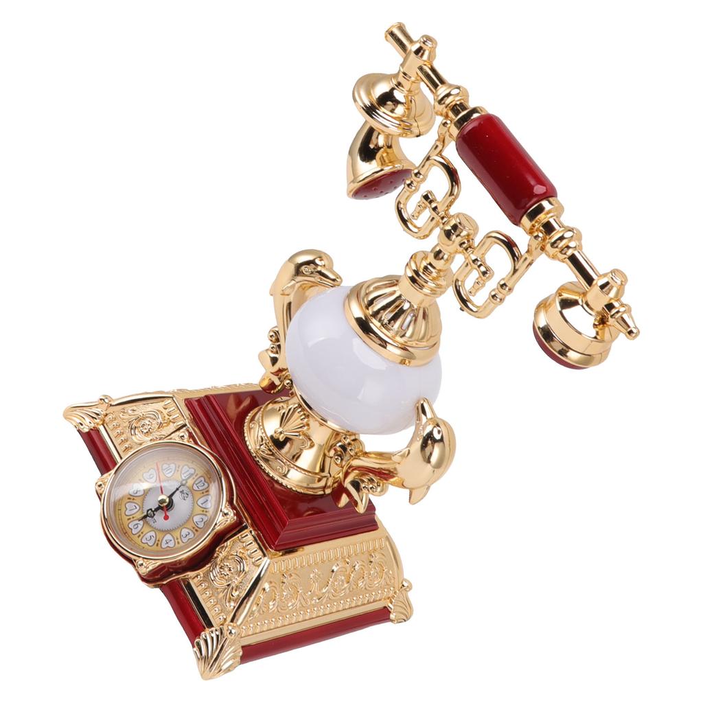 Vintage Telephone Model Table Lamp Alarm Clock Function Easy Assembly Decorative Phone Model for
