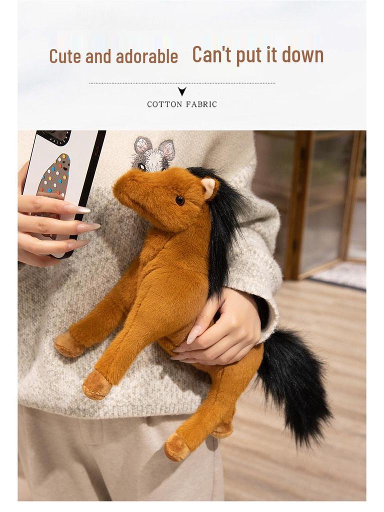 Jucărie de pluș cal transfrontalier: Păpușă Ponei Activitate Zoo & Ornament de Casă Cadou pentru Copii