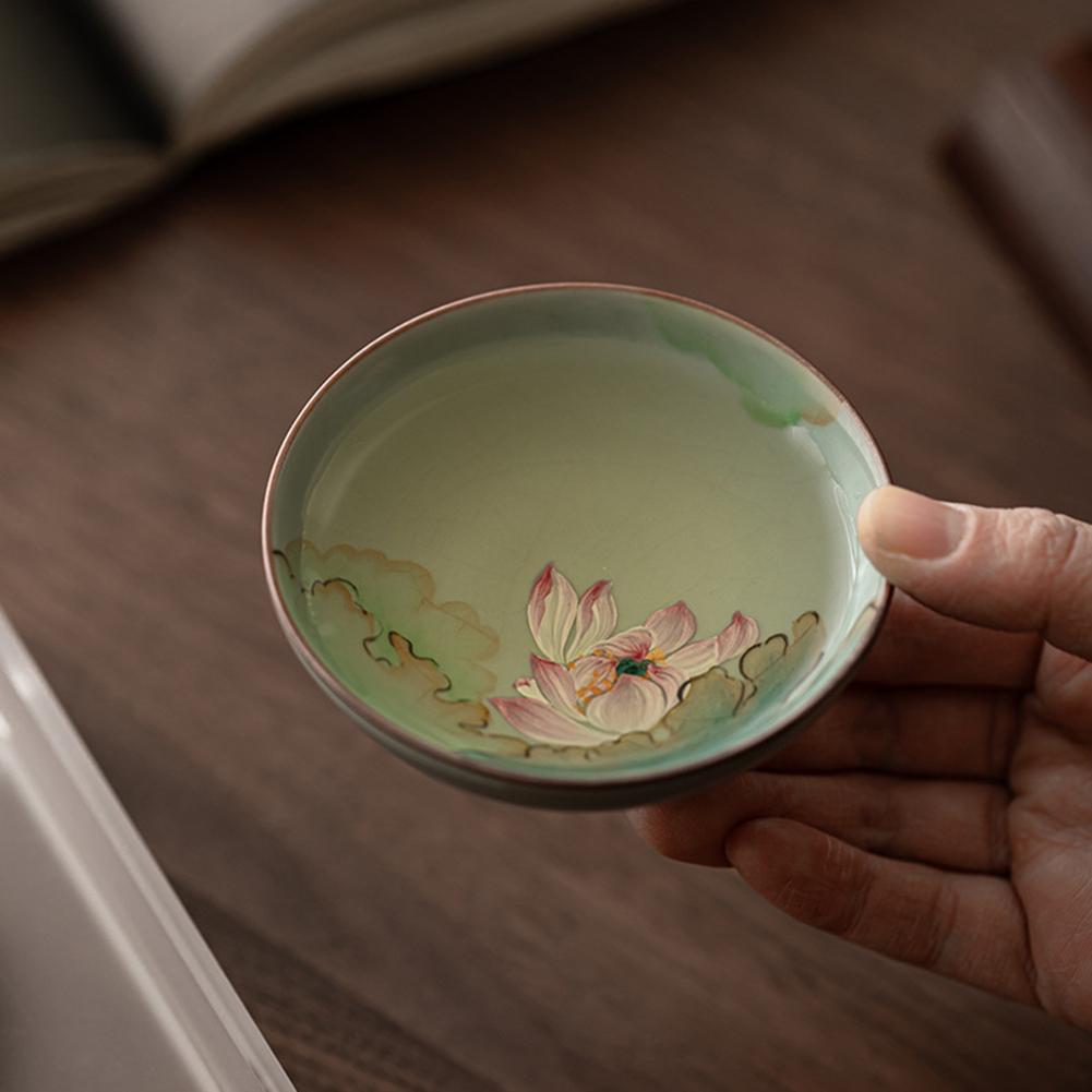 Ceramic Tea Bowl Elegant Handcrafted Ceramic Teacup Novelty Accompanying Present