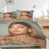3-teilige Ariana Grande's Green Elegance Bettwäsche-Sets für alle Größen Neue 3D-bedruckte Bettdecke Bettbezug Kissenbezug Schlafzimmerdekoration