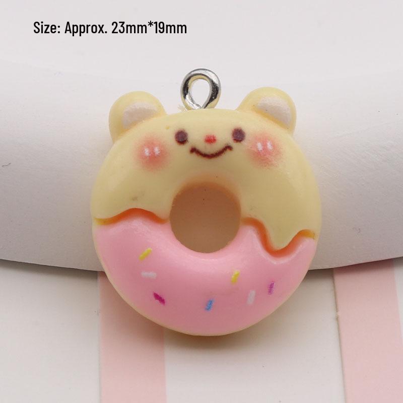 Resin Cartoon Bear Pendant Keychain - Bright Surface Cute DIY Jewelry Accessory