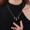 Beach Wind Delicate Inlaid Rhinestones Starfish Coconut Tree Pendant Diy Necklace Pendant Stainless Steel Bracelet Accessories