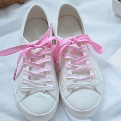 New Shoelaces Flat Color Changing Satin Ribbon Sport Shoes Laces Sneakers Shoestrings