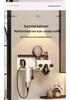 Vintage Style Walnut Bathroom Hair Dryer Shelf - No-Punch Wall-Mounted Holder